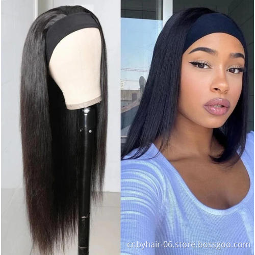 100% virgin brazilian human hair headband wigs,wholesale natural human hair wigs for black women,none lace wigs vendor